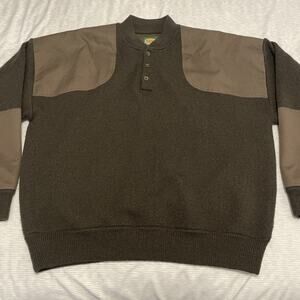 Vintage Cabela’s Wool Sweater Green Size 2XL Lined Heavyweight Outdoor Pullover